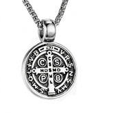 Colar Aço Inoxidável Medalha de São Bento