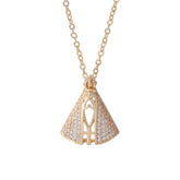 Colar Nossa Senhora Aparecida - Dourado e Branco