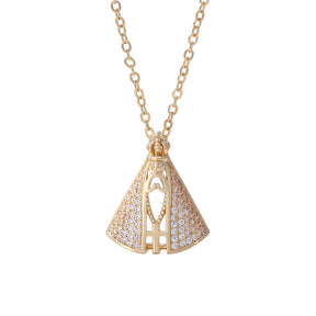 Colar Nossa Senhora Aparecida - Dourado e Branco