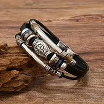 Pulseira de Couro e Metal - Asgard