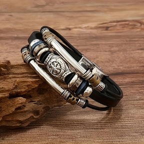 Pulseira de Couro e Metal - Asgard