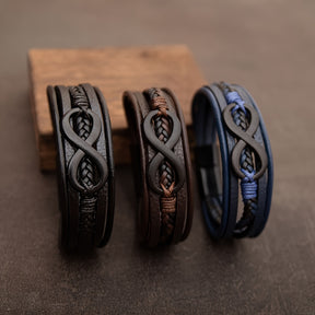 Pulseira de Couro Masculina - Infinidade