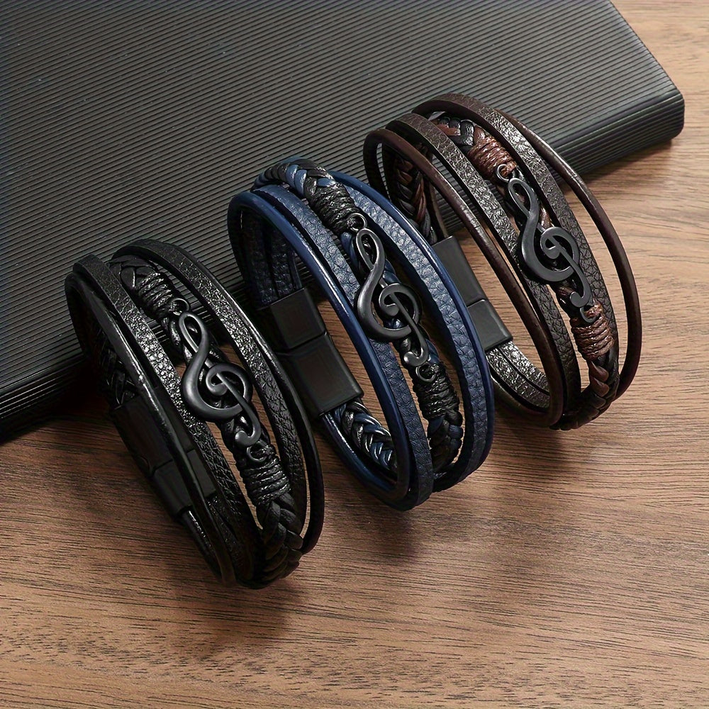 Pulseira de Couro - Clave de Sol