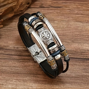 Pulseira de Couro e Metal - Asgard