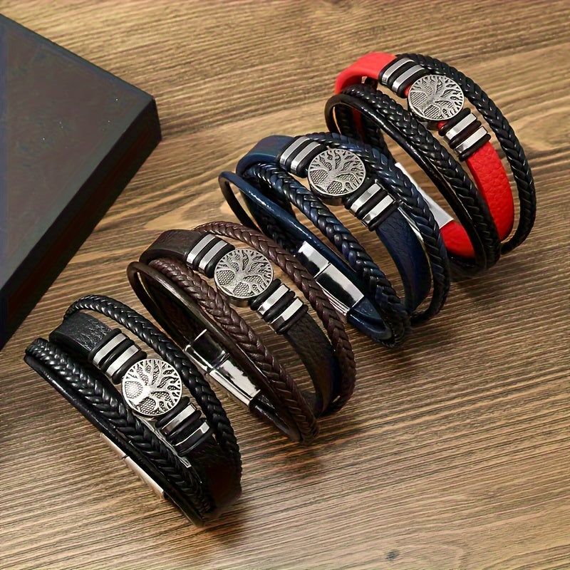 Pulseira de Couro Magnética - Árvore dos Nove Reinos