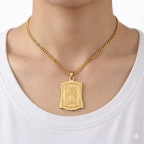 Colar Aço Inoxidável Nossa Senhora do Rocio - Dourado