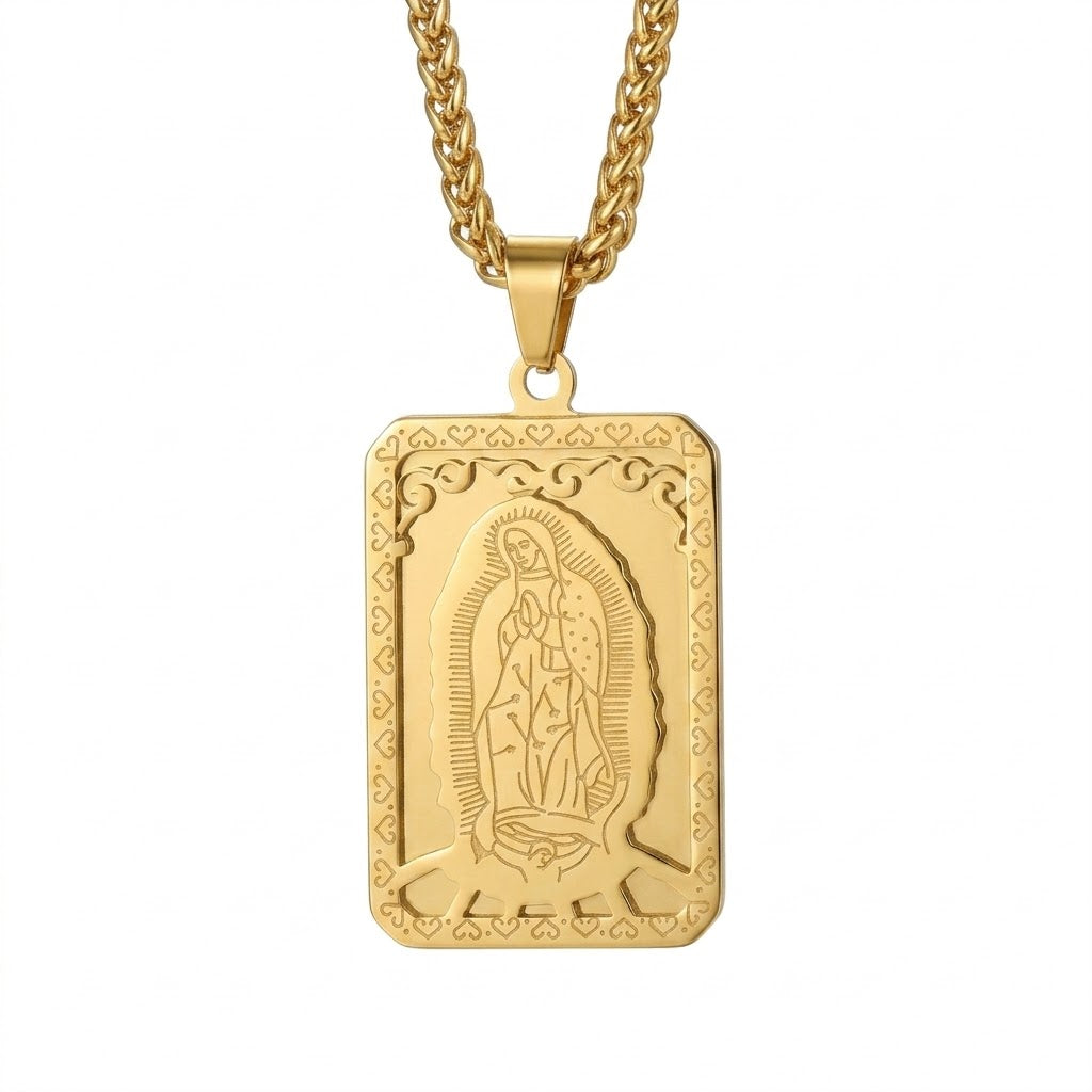 Colar Aço Inoxidável - Nossa Senhora de Guadalupe Dourado