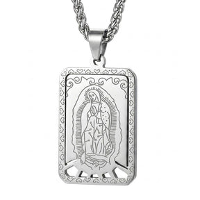 Colar Aço Inoxidável - Nossa Senhora de Guadalupe Prata