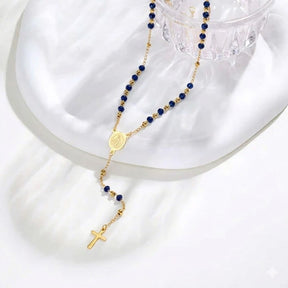 Terço Colar Feminino - Azul Escuro