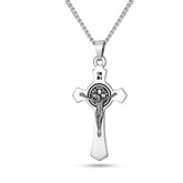 Colar Aço Inox - Crucifixo Medalha de São Bento